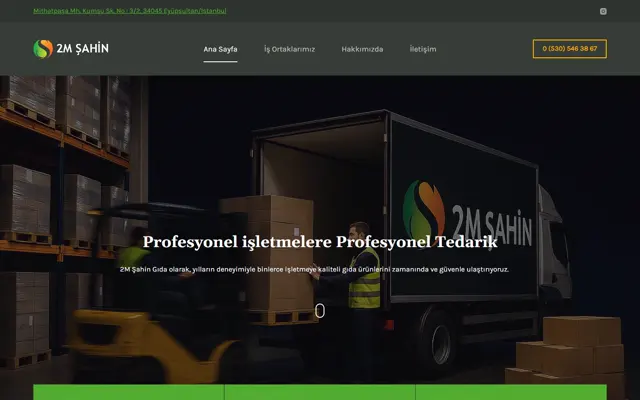 2M Şahin Gıda web sitesi ana sayfa ekran görüntüsü