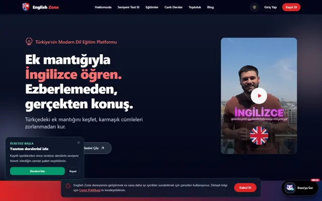EnglishZone web sitesi ekran görüntüsü