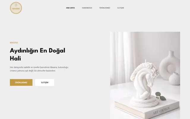 Waxera web sitesi ana sayfa ekran görüntüsü